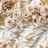 ReWallpaper Carta Adesiva per Mobili Bianca e Oro Carta Da Parati Soggiorno Effetto 3d Pellicola Adesiva Fantasia Vintage Floreale Rosa 44.5CM×3M Rotolo Carta Parati Autoadesiva Camera Ragazza