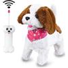 JAMARA 460340 - Lucky RC Peluche Cane Bianco/Marrone 27MHz - Pelo Morbido, Abbaia Come Un Cane Vero, Muove Il Muso, Muove la Testa, Agita la Coda