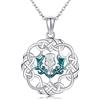 ONEFINITY Collana di cardo in argento sterling 925 con nodo celtico, collana con ciondolo a forma di cardo scozzese per donne, Nessuna pietra preziosa