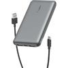 Belkin Batteria esterna portatile da 10000mAh, caricabatteria USB-C 10K con 1 porta USB-C e 2 porte USB-A, power bank con ricarica da 15 W per iPhone, Samsung Galaxy, Pixel, AirPods - Grigio siderale