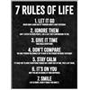 HoneyKICK Poster motivazionale Home Office 7 Rules of Life, stampato su carta di alta qualità, dimensioni 27,9 x 35,5 cm, stampa perfetta per camera da letto