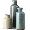 CwlwGO- Ceramic Vase 3 Piece Set, Small Flower vases for Home Decoration, Modern Farmhouse Decoration, Living Room,Table Shelf, Centerpieces, Fireplace and Entrance Decorations-Multicolor.
