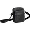 HUGO New Ethon Hi_NS, Zip Reporter Crossbody Bag Uomo, Nero, Taglia Unica