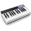 IK Multimedia iRig Keys I/O MIDI 25 Tastiera MIDI, Tastiera Piano Portatile per Mac, iPhone e iPad, 25 Tasti, 8 Pad, Stazione di Produzione Musicale, Software e Applicazioni Inclusi, Nero/Bianco