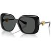 Versace VE4499U GB1/87 - Occhiali da Sole Neri Oversize con Lenti Grigio Scuro