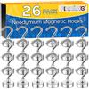 FINDMAG Confezione da 26 ganci magnetici, ganci magnetici potenti da 22 libbre, ganci magnetici resistenti, ganci magnetici al neodimio, magneti con gancio, ganci magnetici per auto, soffitto, bagno, cucina
