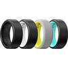 King Will Fedi nuziali da uomo in silicone, 8 mm, comfort fit con design unico della scanalatura interna, anelli di fidanzamento in gomma per indossare e attività quotidiane, colore nero e arancione