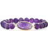 Bling Jewelry Bracciale A Maglie Elastiche Con Pietre Semipreziose Viola Naturali A Faccette Di 8 Mm, Gioielli Occidentali Con Pietre Preziose Ametista Per Donne Adolescenti