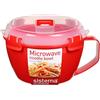 Sistema Bowl Ciotola per Noodle, 940 ml Rosso/Trasparente, Plastic