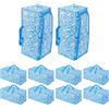 VENO Set da 10 Borse da trasloco extra large resistenti con cinghie da zaino, spostare oggetti, zip e manici resistenti, porta abiti, riutilizzabile e sostenibile (Brezza Primaverile, Set da 10)
