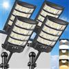 PEAKRO Lampione Solare Led Esterno, 6000K Bianca e 3000K Calda Faro Stradale Solare Impermeabile con Telecomando, Sensore di Movimento, Lampada da Giardino Faretti Esterno Solari per Garage Strada(4)