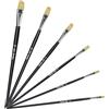 LEA-SHALL Pennelli per Dipingere Setola di Maiale per Olio e Acrilico Acquerello Professionali, LEA-SHALL 6 Pezzi Set Pennello da Pittura Punta di Filbert Arte ad Artisti con Manico Legno Lungo