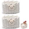yolzhxe 2 Pezzi Cestini Portaoggetti in Corda di Cotone, Cesto Portaoggetti Intrecciato, Decorativi Cesta Porta Oggetti, per Camerette, Bagno, Camera Da Letto (Bianco)