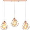 TOKIUS Lampada da Soffitto E27 Vintage Plafoniera Soffitto Industriale Metallo Gabbia ferro Lampada a Sospensione per Corridoio Camera da Letto Soggiorno,Rame (L-una barra)