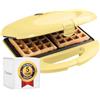 Bestron Waffle Maker, piastra per waffle a forma di belga, macchina per waffle con antiaderente & indicatoro luminso, collezione Sweet Dreams, 700 watt, colore: Giallo
