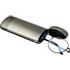 Healeved Custodia rigida per occhiali da sole da viaggio portatile compatta in metallo per occhiali da sole, Grigio chiaro, 15.20X5.60X3.20CM