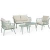 Bizzotto Set 5 salotto con cuscini nixie verde salvia