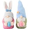 Rainway Godo pasquale, 2 pezzi, coniglietti pasquali per decorazione pasquale, fatti a mano, coniglietti pasquali nani con uova, coniglietti gnomi, statuette in piedi, simpatica decorazione per la