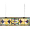 VEVOR Pannello per Finestra in Vetro Colorato 813 x 250 mm Decorazione per Finestre in Vetro Colorato Rettangolare Orizzontale con Catena, Artigianato Tradizionale Vintage per Decorazione della Casa