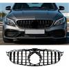 YIUBCZOQI W205 Griglia Anteriore per W205 GT Style Classe C C250 C300 C350 C400 Nero Lucido Non Adatta C63 2019 2020 2021（Nessun foro della telecamera.）