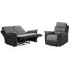 Loungitude, Grigio/Nero, Set divani Relax 2 Posti e Una Poltrona