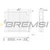 BREMSI Filtro, Aria abitacolo BREMSI FC0093A
