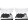 Audio-Technica AT-LP120XUSBSV Coppia Giradischi Professionale per Dj, Silver