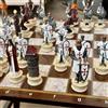 Senza marchio X Set Scacchi Crociati Medievali Grandi - Scacchiera Fatta a Mano da 16,5",...