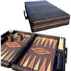 Senza marchio Tavola da backgammon vintage fatta a mano - set in ecopelle di coccodrillo,...