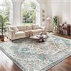 GENIMO - Tappeto Vintage 240x300cm - Antiscivolo, Lavabile in Lavatrice, Morbido e Resistente - Per Soggiorno, Sala da Pranzo, Camera da Letto -Vintage Verde Beige