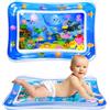GARNHLOB Tappetino Ad Acqua per Neonati, 70x50 cm Tappeto Acqua Gonfiabile con Promesso Climatico Amichevole, Water Mat Gioco Sensoriale Sicuro per Bambini 3-36 Mesi Regalo di Natale (Blu)