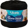 Utopia Crafts Home Decor Fettuccia per Uncinetto, 300g Filo T-Shirt Spesso Morbido Elastico per Cestini Borse Tappeti, Filo Tessuto per Principianti, Decorazione Casa, Macramè (Nero Intenso)