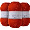 Utopia Crafts DK Double Knitting Yarn 3x 100g (Red Orange)