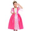 Sincere Party Costume da principessa medievale da bambina, con corona, per la settimana mondiale del libro, rosa, costume da principessa per 3-4 anni