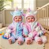 BABESIDE Bambole Gemelle - 43 cm Reborn Bambola Maschio e Femmina Neonati con Tessuto Morbido - Bambole Realistiche Include Vestiti e 8 Accessori - Adatte a Bambini dai 3 Anni in su