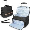 SUNDOY Rolling Insegnante, borsa da lavoro per insegnanti, con scomparto espandibile, per laptop fino a 17,3 pollici, Nero + marrone., 42x23x35-ZM, Puglia