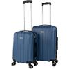 ITACA - Set valigie - Set Valigie Rigide Offerte. Valigia Grande Rigida, Valigia Media Rigida e Bagaglio a Mano. Set di Valigie con Lucchetto Combinazione TSA, Cowboy blu