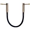 Audibax Gold Custom Cavo Patch per Chitarra Jack Mono a Jack Mono Angolato - Cavo con estremità angolate - Rivestimento in PVC - Isolamento massimo - Lunghezza 0,15 metri - Colore nero