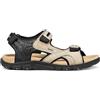 Geox Uomo Strada D Sandal, Sand/Black, 46 EU