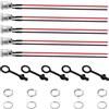 Lyeteung 5 Pezzi 5.5x2.1 mm DC-099 Connettori Femmina, DC Presa Jack di Alimentazione con Cavo 18AWG, con Cappuccio Impermeabile, per Montaggio a Pannello