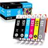 LeciRoba Cartucce d'inchiostro 530XXL 531XXL per Canon PGI-530 CLI-531 PGI-530XL CLI-531XL, da utilizzare con stampanti TS8750 TS8751 (PGBK nero/ciano/magenta/giallo/grigio)