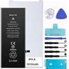 Batt Il kit di sostituzione della batteria per iPhone include adesivo impermeabile, adesivi per batteria, batteria per iPhone con strumenti magnetici (iPhone 6)