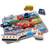 Melissa & Doug Puzzle in Legno Veicoli - Gioco Educativo con Pezzi Facili da Afferrare, 24 Pezzi, per Bambini e Bambine, 3+ Anni - Certificati FSC