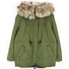REPLAY Giacca Donna M Verde Parka Monopetto Zip Con Cappuccio Finta Pelliccia