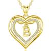 AEONSLOVE Collana con Lettera Donna Ciondolo Iniziale B Collana Lettera Cuore Collane Iniziale Rame Placcato Oro Collane con Nome Personalizzate Gioielli Ragazza Regalo Amica Mamma