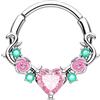 Jewseen Orecchino per setto nasale con zirconia cubica, in acciaio inox, per cartilagine e cartilagine, gioielli per donne e uomini, 16G 8MM, Zirconia cubica, Zirconia cubica