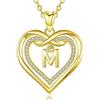 AEONSLOVE Collana con Iniziale M Collana Nome Personalizzabile Ciondolo Lettera Oro Regalo Compleanno Donna Fidanzata Amica Mamma