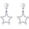 QUKE Orecchini a clip con perle finte non forate, gioielli eleganti per donne e ragazze, Zirconia cubica
