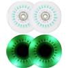 PATIKIL Ruote per Pattini in Linee Luce Colorata 80mm, 4pz Ruote per Pattini in Linee Lampeggianti a LED 90A PU con Cuscinetti per Sostituzione Scooter Interno/Esterno, Verde