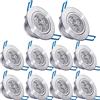 POCKETMAN Confezione da 10, Pocketman 110 V 3 W LED da soffitto incasso, bianco caldo per faretto lampada da incasso illuminazione con LED Driver 3.00 W, 110.00 voltsV